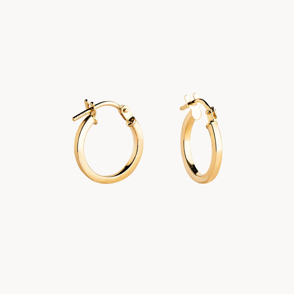 PENDIENTES TUBO CUADRADO ACABADO BRILLO 13MM