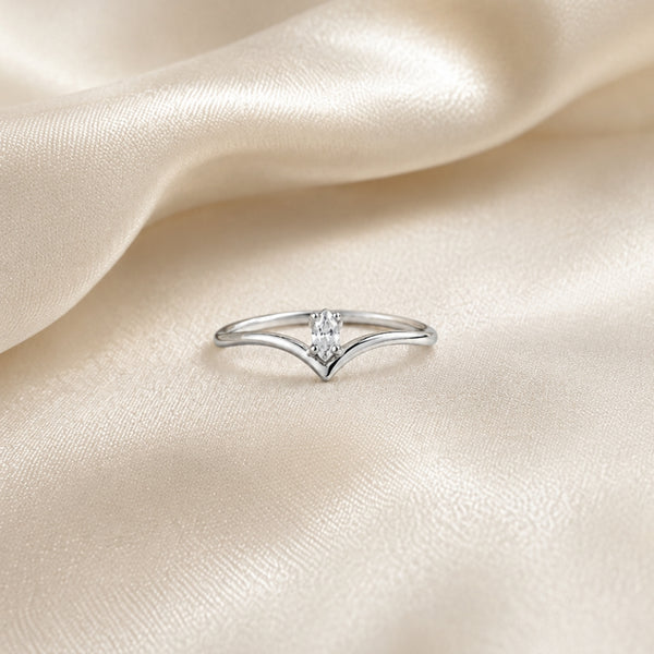DIAMOND RING CREATED IN A MARQUISE CUT