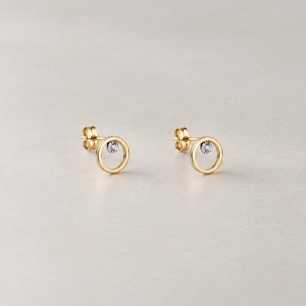 PENDIENTES BICOLOR CIRCULO CON CIRCONITA