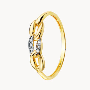 ANILLO CADENA TRES ESLABONES CON CIRCONITAS
