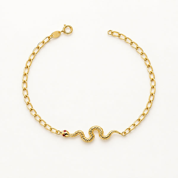 SNAKE-LINK BRACELET WITH RUBIES