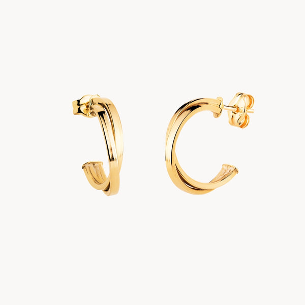 PENDIENTES AROS DOBLES CRUZADOS
