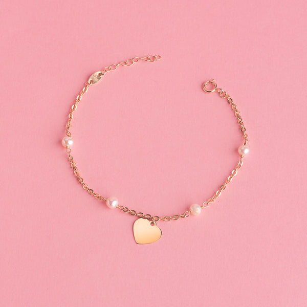 PULSERA CORAZON CON PERLAS LIZ