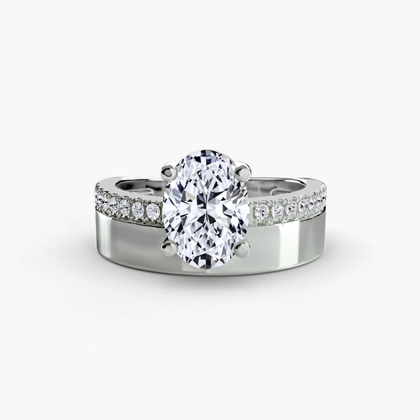 Solitaire de Aro Largo com Pavé