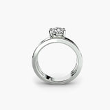 Solitaire a Fascia Larga con Fascia Pavé