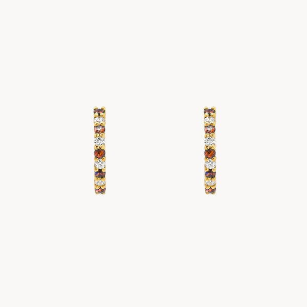 PENDIENTES AROS RUBIES Y DIAMANTES