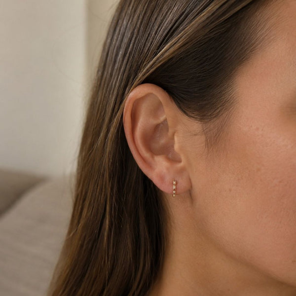 PENDIENTES AROS RUBIES Y DIAMANTES