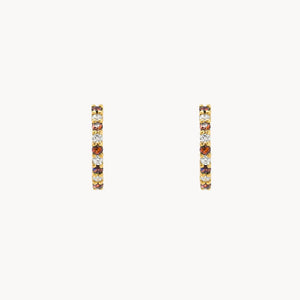 PENDIENTES AROS RUBIES Y DIAMANTES