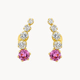 PENDIENTES TREPADOR TOPACIO ROSA Y CIRCONITAS BERIT