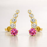 PENDIENTES TREPADOR TOPACIO ROSA Y CIRCONITAS BERIT