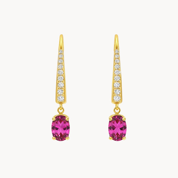 BRINCOS COM TOPÁZIO ROSA E ZIRCÓNIAS GERALDINE