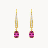 PENDIENTES CON TOPACIO ROSA Y CIRCONITAS GERALDINE