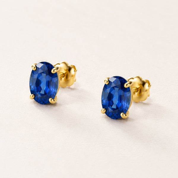 PENDIENTES ZAFIRO OVAL 6X4 HENYE