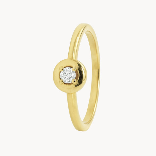 ANILLO SOLITARIO CIRCULO CON DIAMANTE 0.11 QUILATES ALOISIA