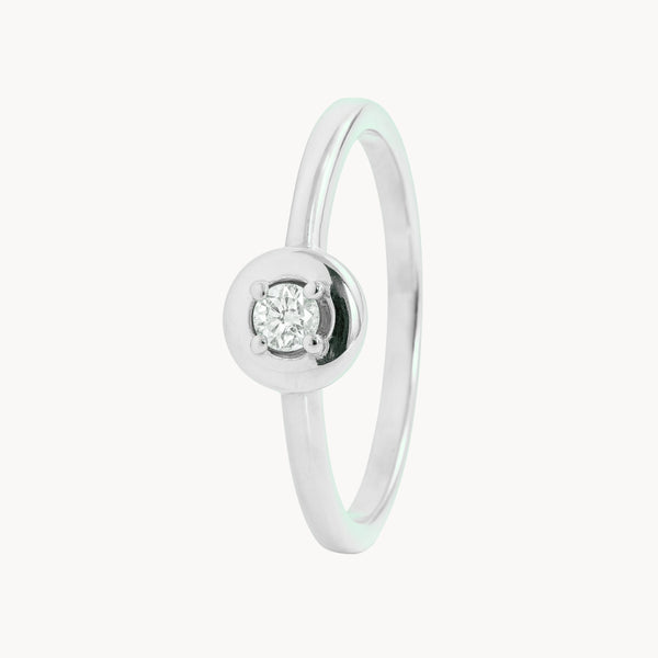 ANILLO SOLITARIO CIRCULO CON DIAMANTE 0.11 QUILATES ALOISIA