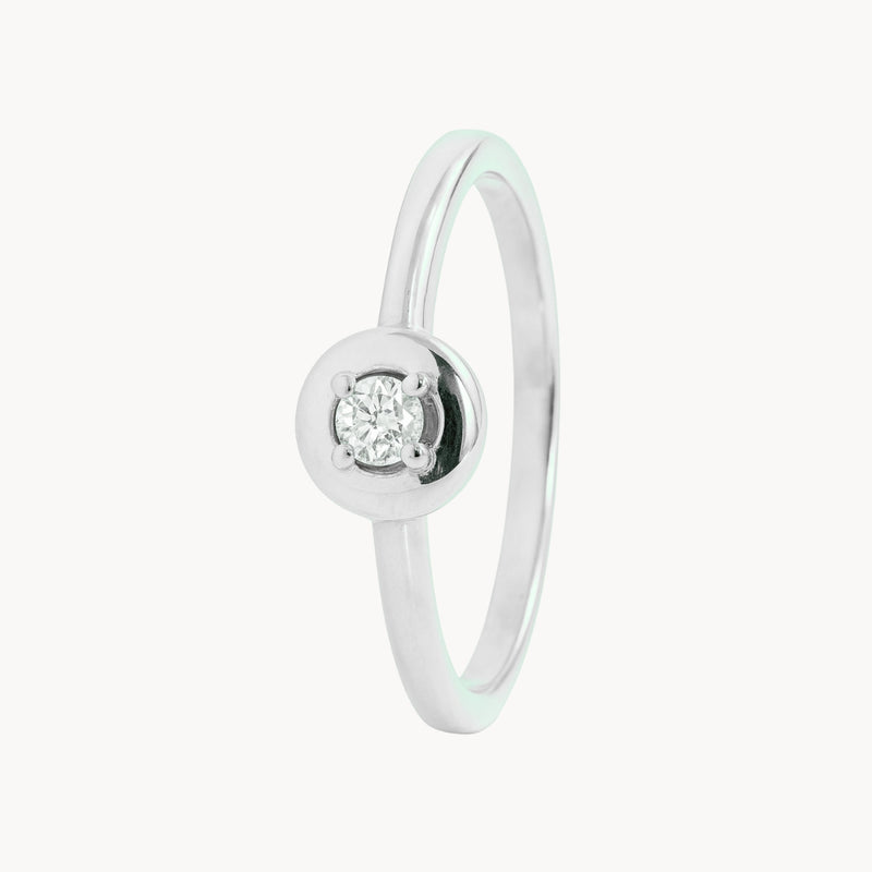 ANILLO SOLITARIO CIRCULO CON DIAMANTE 0.11 QUILATES ALOISIA