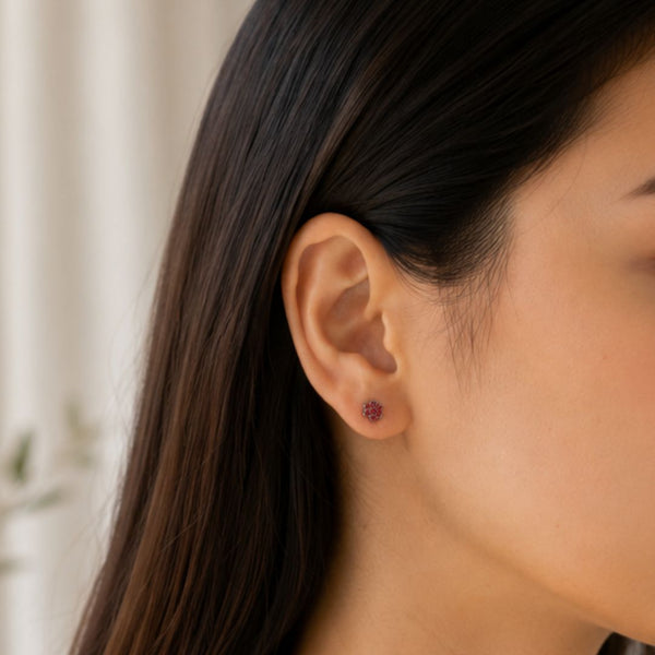 PENDIENTES ESTRELLA CIRCONITAS ROJAS COLEEN