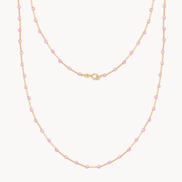 collar oro 18kt con circonitas rosas Alba