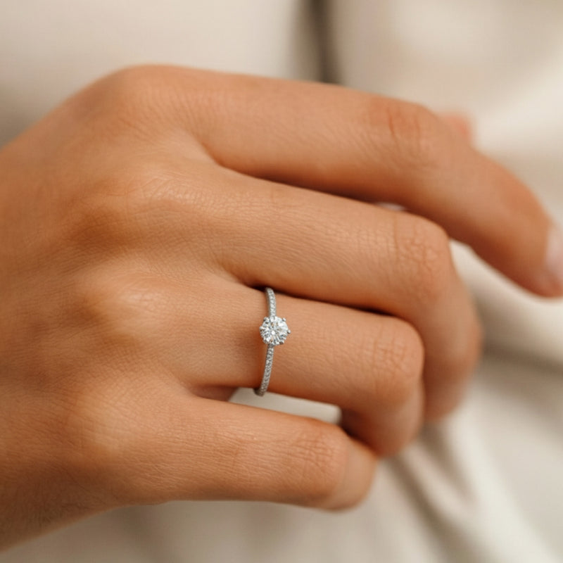 Solitaire Ring with Demi Cubic Zirconia