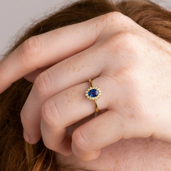 ANILLO ZAFIRO Y DIAMANTES DIANE
