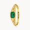 ANILLO SELLO GALLONES CON ESMERALDA EN TALLA ESMERALDA
