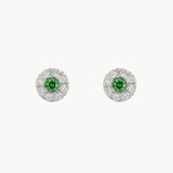 PENDIENTES ESMERALDA Y ORLA DE DIAMANTES