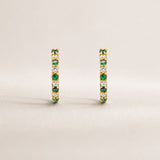 PENDIENTES AROS ESMERALDA Y DIAMANTES
