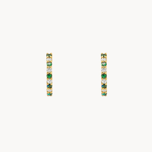 PENDIENTES AROS ESMERALDA Y DIAMANTES