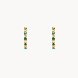 PENDIENTES AROS ESMERALDA Y DIAMANTES