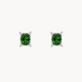 PENDIENTES GRANATE TSAVORITA Y DIAMANTES