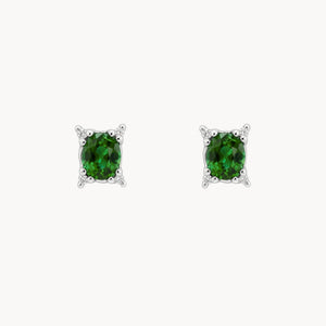 PENDIENTES GRANATE TSAVORITA Y DIAMANTES