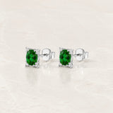 PENDIENTES GRANATE TSAVORITA Y DIAMANTES