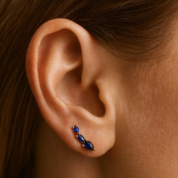 PENDIENTES TREPADOR CON ZAFIROS FEBE