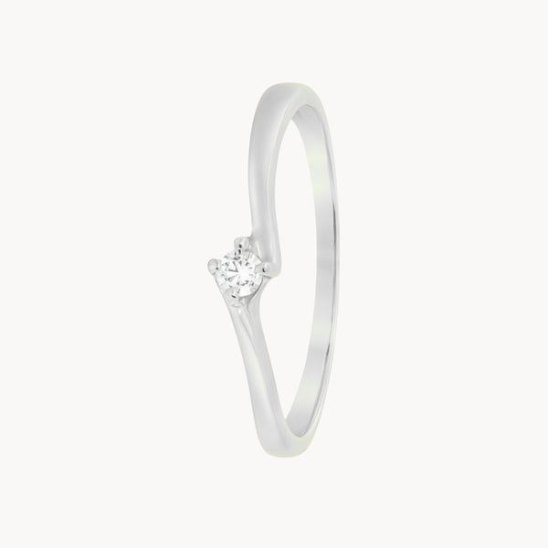 ANILLO SOLITARIO CON DIAMANTE 0.10 QUILATES GARNET