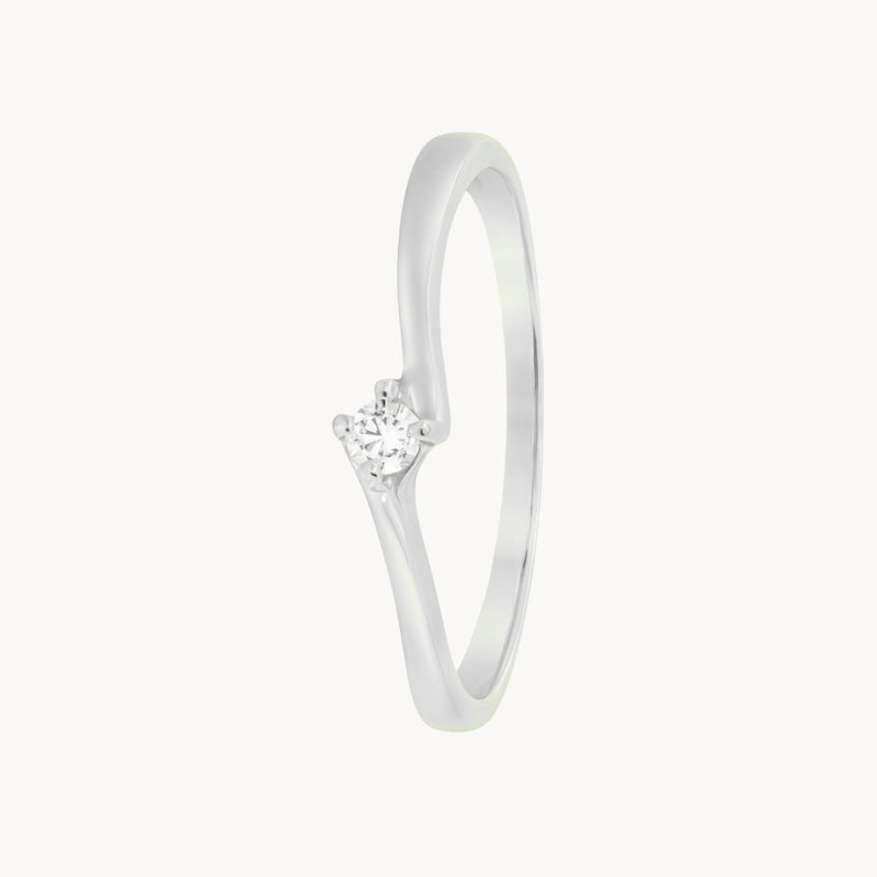 ANILLO SOLITARIO CON DIAMANTE 0.10 QUILATES GARNET