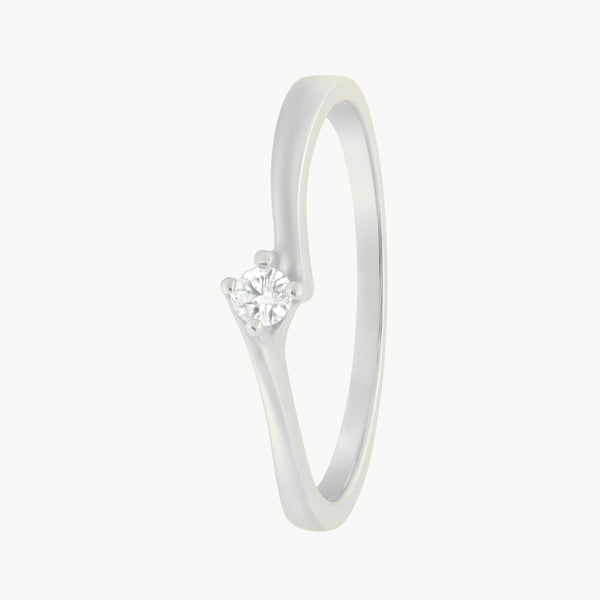 ANILLO SOLITARIO CON DIAMANTE 0.13 QUILATES GARNET