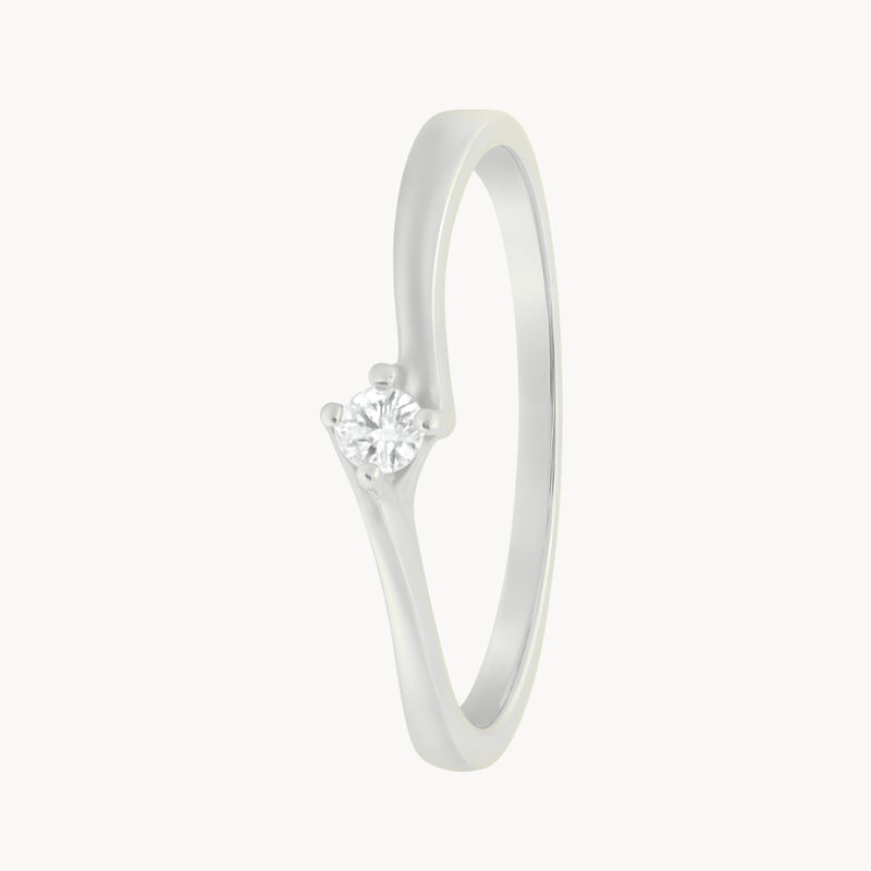 ANILLO SOLITARIO CON DIAMANTE 0.13 QUILATES GARNET