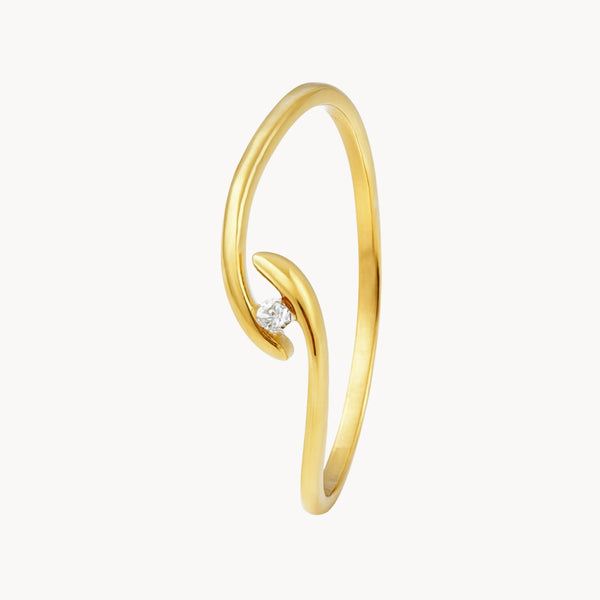 ANILLO SOLITARIO CRUZADO CON DIAMANTE 0.020 QUILATES HELENE