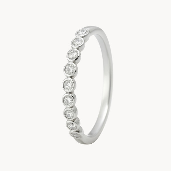 ANILLO MEDIA ALIANZA CON DIAMANTES 0.090 QUILATES HENE