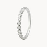 ANILLO MEDIA ALIANZA CON DIAMANTES 0.090 QUILATES HENE