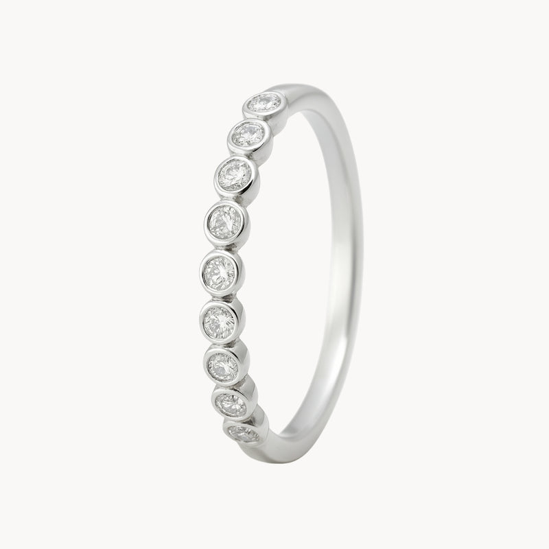 ANILLO MEDIA ALIANZA CON DIAMANTES 0.090 QUILATES HENE