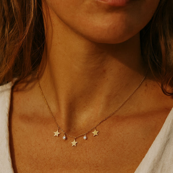 COLLAR ESTRELLAS CON DIAMANTES ILDA