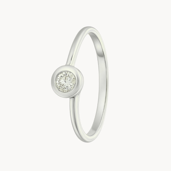 ANILLO SOLITARIO CHATON CON DIAMANTE 0.14 QUILATES JODENE