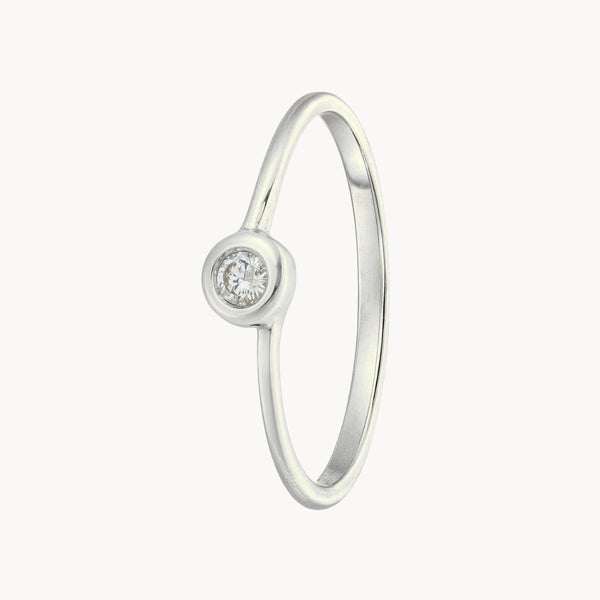 ANILLO SOLITARIO CHATON CON DIAMANTE 0.090 QUILATES JODENE