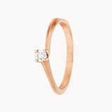 ANILLO SOLITARIO CUATRO GARRAS CON DIAMANTE 0.10 QUILATES LIDA