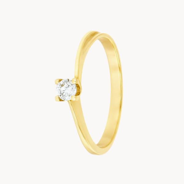 ANILLO SOLITARIO CUATRO GARRAS CON DIAMANTE 0.10 QUILATES LINNIE
