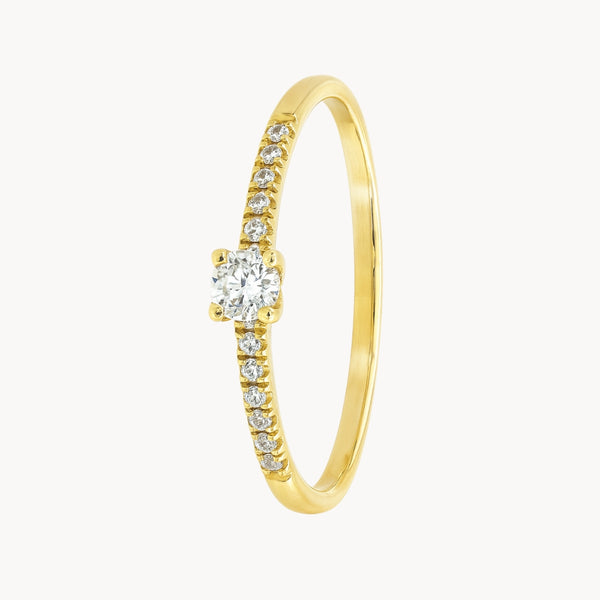 ANILLO SOLITARIO CON DIAMANTES 0.15 QUILATES MABELLE