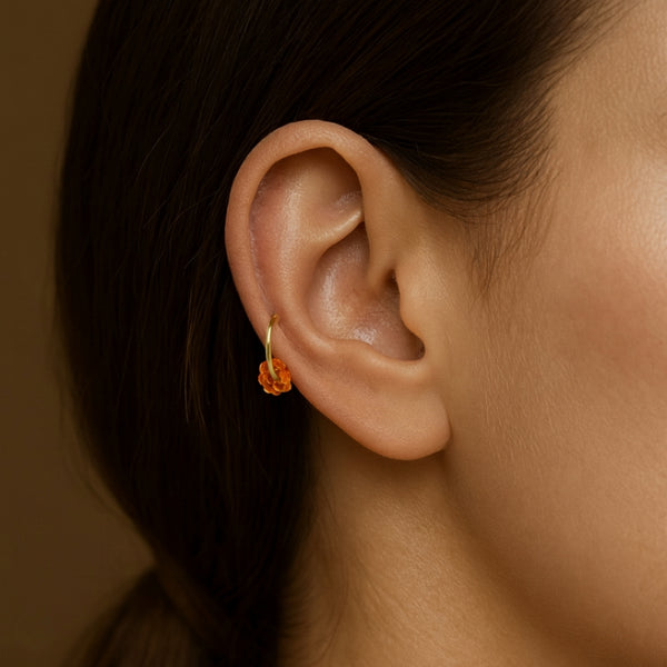 ARO PARA HELIX CON PIEDRA NARANJA NAROA