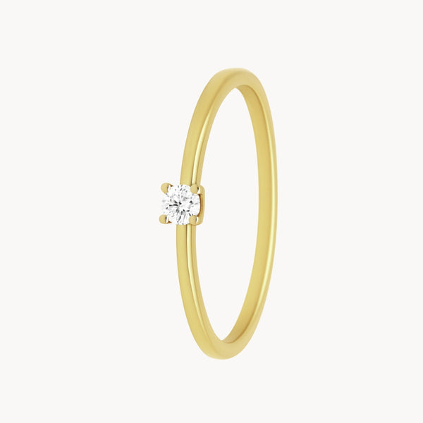 ANILLO SOLITARIO CON DIAMANTE 0.10 QUILATES NEFELI