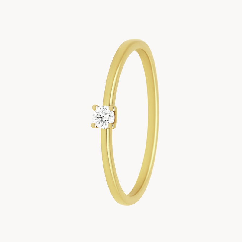 ANILLO SOLITARIO CON DIAMANTE 0.10 QUILATES NEFELI
